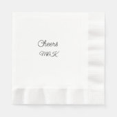 Simple minimal add name cheers couple name custom  serviette (Vorderseite)