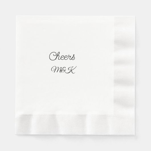 Simple minimal add name cheers couple name custom serviette (Vorderseite)