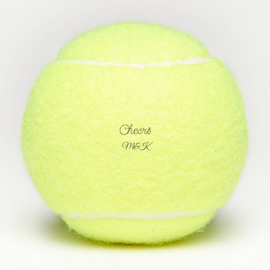 Simple minimal add name cheers couple name custom tennisbälle (Vorderseite)