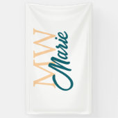 simple minimal add name monogram orange blue bold banner (Vertikal)