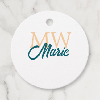 simple minimal add name monogram orange blue bold geschenkanhänger