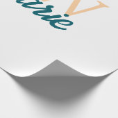 simple minimal add name monogram orange blue bold geschenkpapier (Ecke)