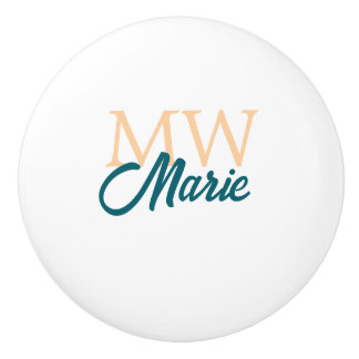 simple minimal add name monogram orange blue bold keramikknauf