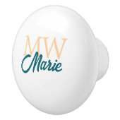 simple minimal add name monogram orange blue bold keramikknauf (Rechts)