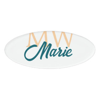 simple minimal add name monogram orange blue bold namenschild