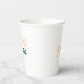 simple minimal add name monogram orange blue bold pappbecher (Links)