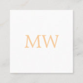simple minimal add name monogram orange blue bold quadratische visitenkarte (Rückseite)