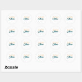 simple minimal add name monogram orange blue bold runder aufkleber (Blatt)