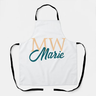 simple minimal add name monogram orange blue bold schürze