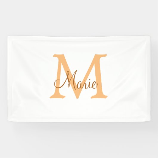 simple minimal add name monogram orange brown thr banner (Horizontal)