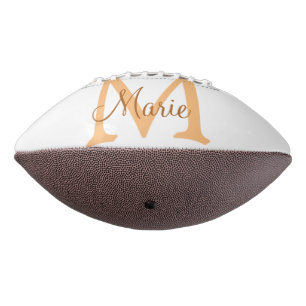 simple minimal add name monogram orange brown thr football