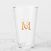 simple minimal add name monogram orange brown thr glas (Rückseite)