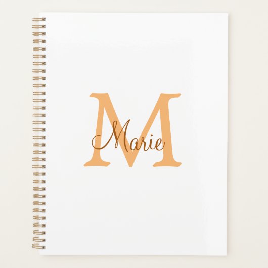 simple minimal add name monogram orange brown thr planer (Vorderseite)