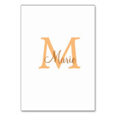 simple minimal add name monogram orange brown thr tischnummer (Rückseite)