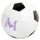 simple minimal add name monogram pink red throw fußball (Dreiviertel)