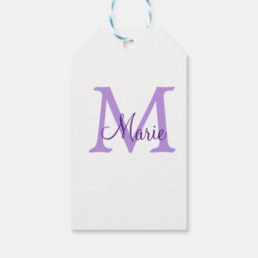 simple minimal add name monogram pink red throw geschenkanhänger (Rückseite)