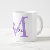 simple minimal add name monogram pink red   throw  Jumbo-Tasse (Vorderseite Rechts)