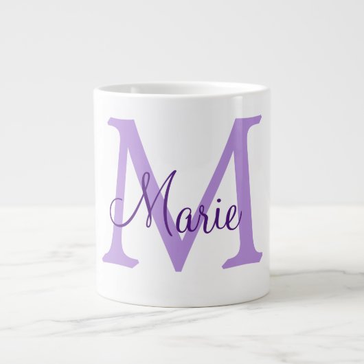 simple minimal add name monogram pink red   throw  Jumbo-Tasse (Vorderseite)