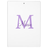 simple minimal add name monogram pink red throw klemmbrett (Rückseite)