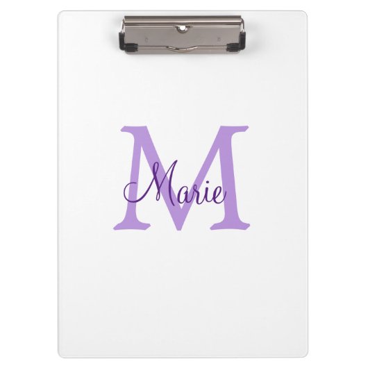 simple minimal add name monogram pink red throw klemmbrett (Vorderseite)