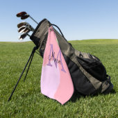 simple minimal add name monogram pink red throw pi golfhandtuch (Gras)