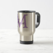 simple minimal add name monogram pink red throw reisebecher (VorderseiteRechts)