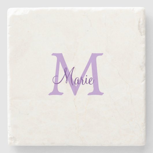 simple minimal add name monogram pink red throw steinuntersetzer (Vorderseite)