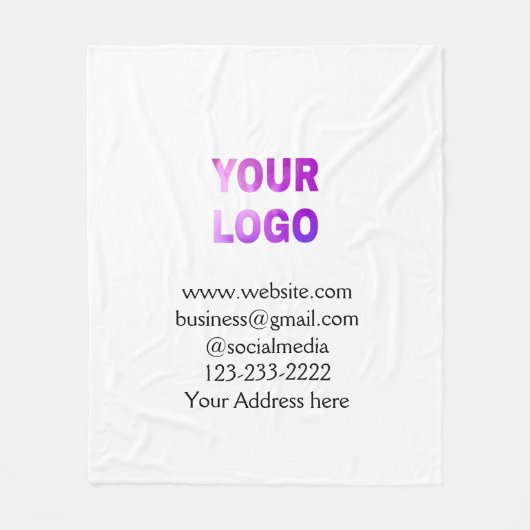 simple minimal add your logo/design here text pos fleecedecke (Vorderseite)