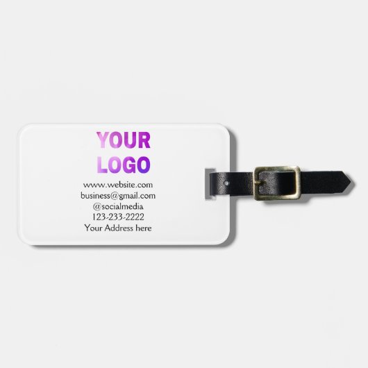 simple minimal add your logo/design here text pos gepäckanhänger (Vorderseite horizontal)