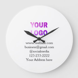 simple minimal add your logo/design here text  pos große wanduhr