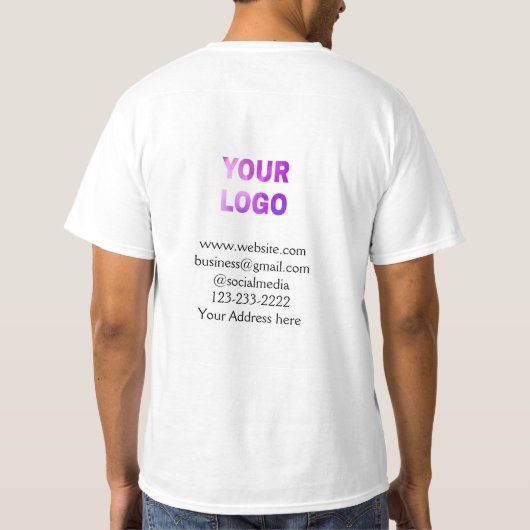 simple minimal add your logo/design here text pos T-Shirt (Rückseite)