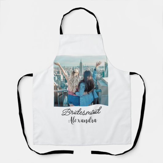 simple minimal add your name photo bridesmaid name schürze (Vorderseite)