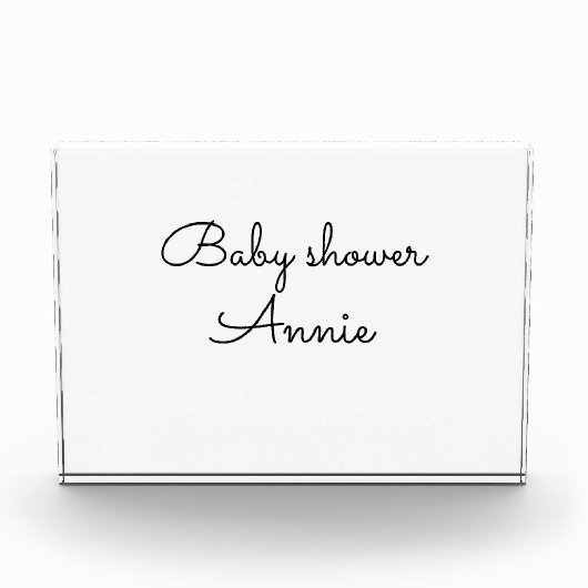 simple minimal add your name text baby shower thro fotoblock (Vorderseite)