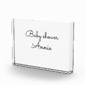 simple minimal add your name text baby shower thro fotoblock (Rechts)