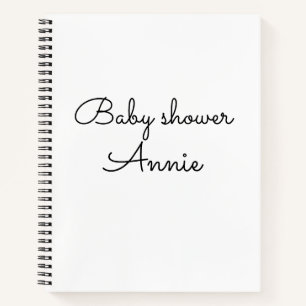 simple minimal add your name text baby shower thro notizblock