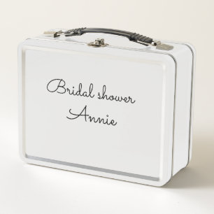 simple minimal add your name text bridal shower t metall brotdose