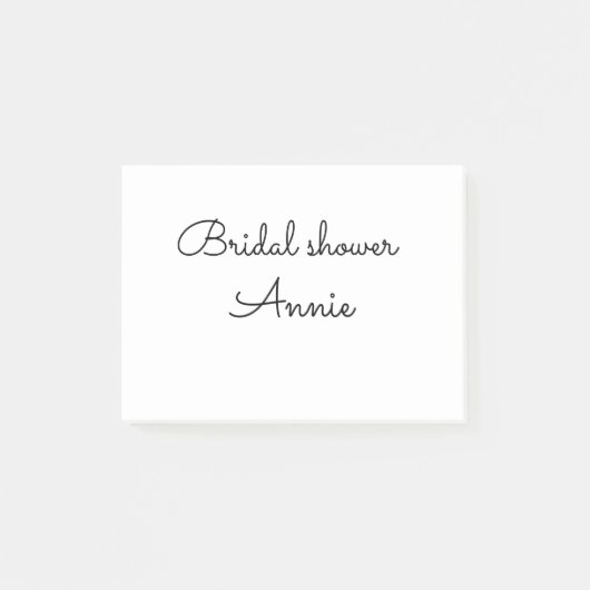simple minimal add your name text bridal shower t post-it klebezettel (Vorderseite)