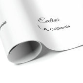 Simple minimal add your name text place city custo geschenkpapier (Rolleneckpunkt)