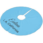 Simple minimal add your name text place city custo polyester weihnachtsbaumdecke (Schrägansicht)