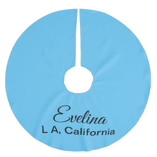 Simple minimal add your name text place city custo polyester weihnachtsbaumdecke (Vorderseite)