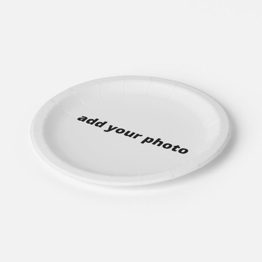 SIMPLE MINIMAL add your photo custom Pappteller (Schrägansicht)