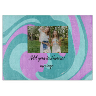 simple minimal add your photo watercolor art throw schneidebrett