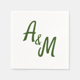 Simple minimal Ampersand Monogram Wedding Serviette