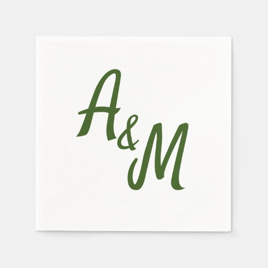 Simple minimal Ampersand Monogram Wedding Serviette (Vorderseite)