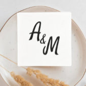 Simple minimal Ampersand Monogram Wedding Serviette
