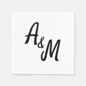 Simple minimal Ampersand Monogram Wedding Serviette (Vorderseite)