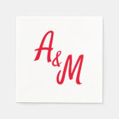 Simple minimal Ampersand Monogram Wedding Serviette (Vorderseite)
