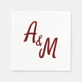 Simple minimal Ampersand Monogram Wedding Serviette (Vorderseite)