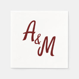 Simple minimal Ampersand Monogram Wedding Serviette