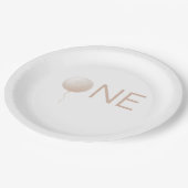 Simple Minimal Balloon 1st Birthday Party Pappteller (Schrägansicht)